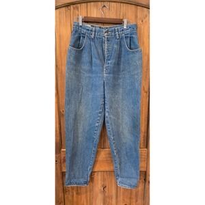 Big A Brand Pleated Denim Jeans Womens 13/14 Blue Excellent Vintage High Waisted